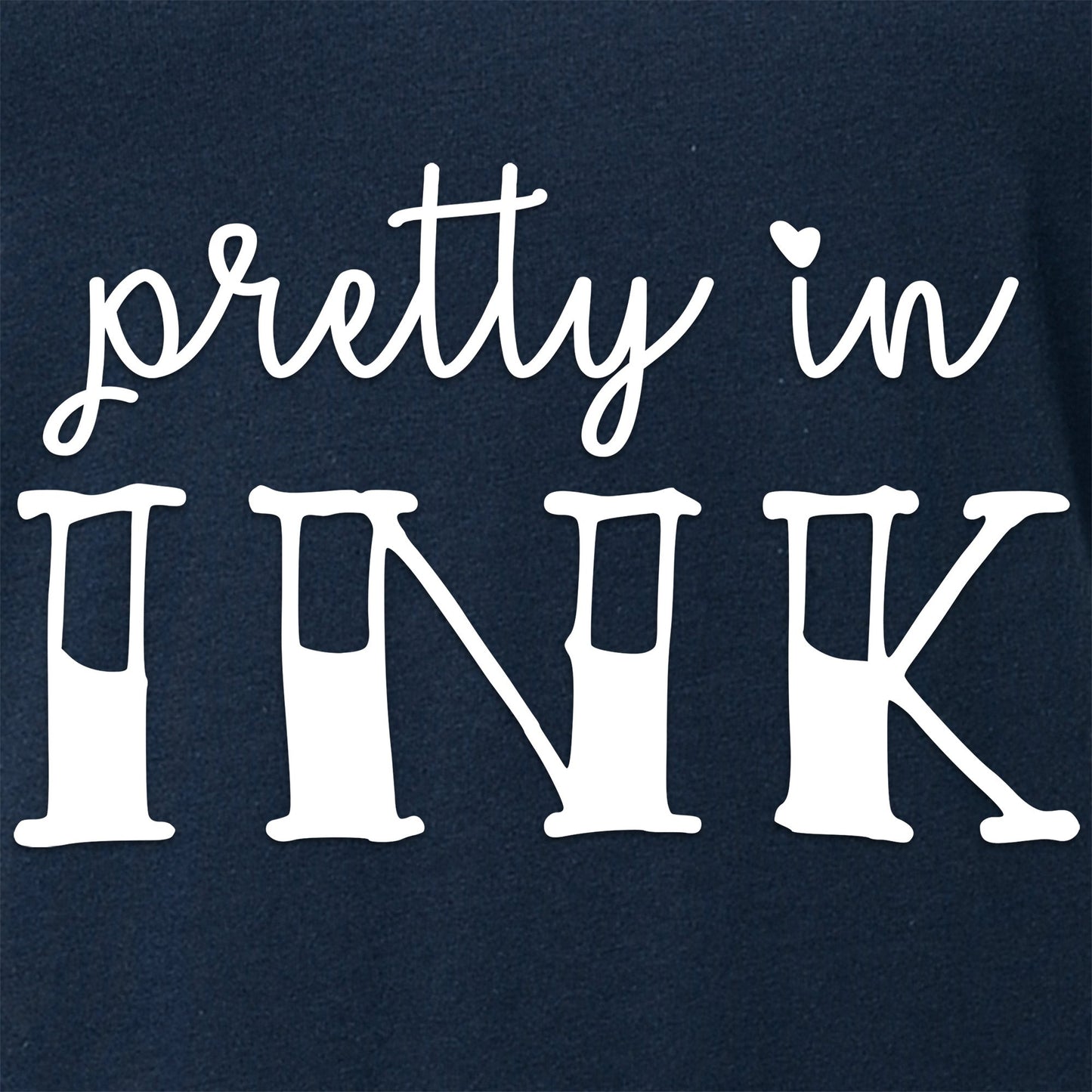 Pretty in Ink Navy Tapered V-Neck Tee Shirt
