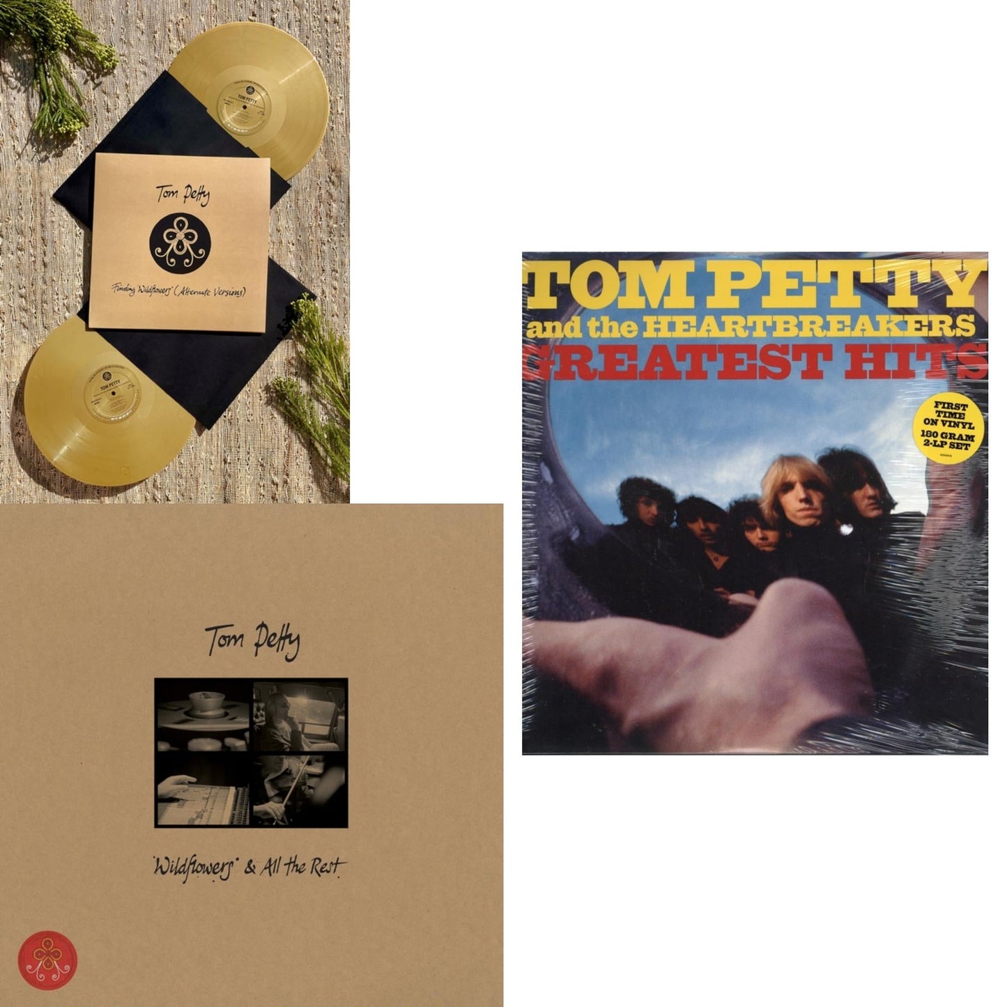 Finding Wildflowers (Alternate Versions) (2LP/Gold Vinyl) (I) & Wildflowers & All The Rest (3LP) & Greatest Hits (2LP)