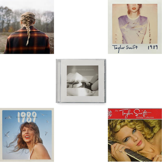 Taylor Swift - Evermore (Edited) & 1989 (Taylor's Version) & Tortured Poets Department (X) (Manuscript- Bonus Track) & 1989 & Holiday Collection - CD Bundle