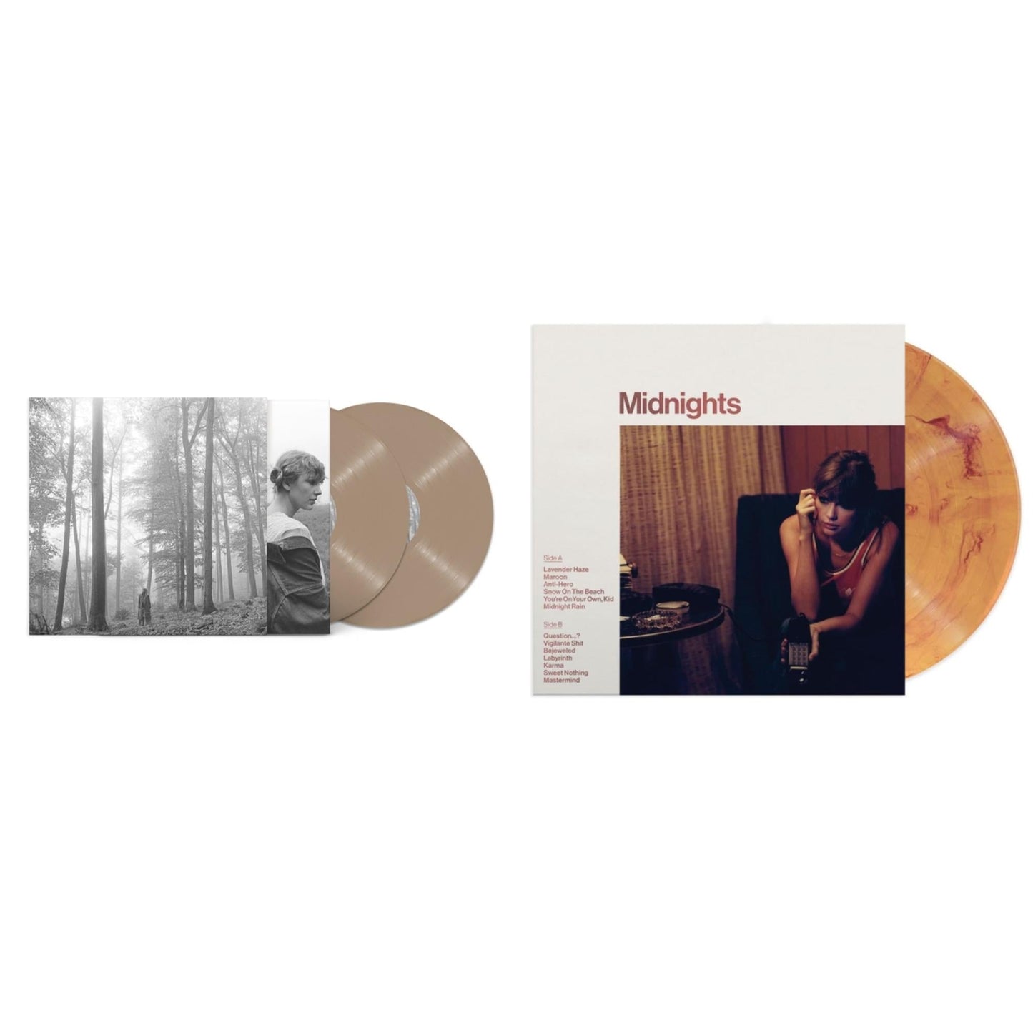 Folklore (X) (Beige Vinyl/2LP) & Midnights (X) (Blood Moon LP Vinyl)