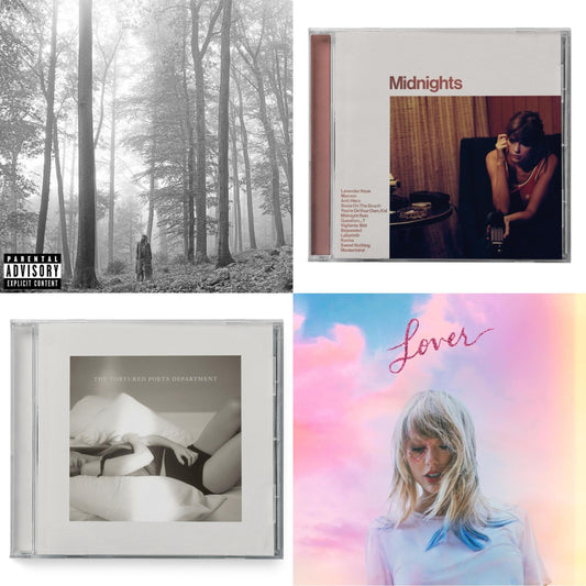 Folklore (X) & Midnights (X) (Blood Moon CD) & Tortured Poets Department (X) (Manuscript- Bonus Track) & Lover (Deluxe) (Version 4)