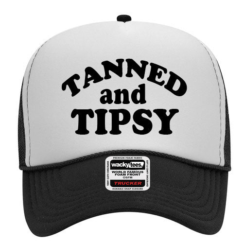 Tanned and Tipsy Adult Humor Funny Foam Trucker Snap Back Hat