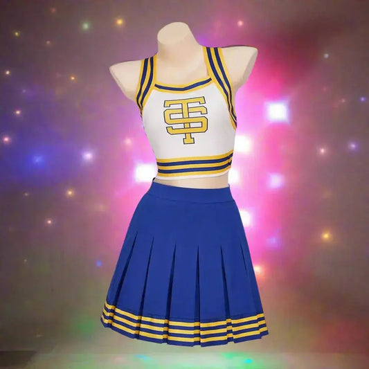 Taylor Cheerleader Uniform Swift Halloween Cosplay Costume – Blue & White Dance Cheerleading Dress Suit for Women - Premium Cosplay Costumes from Lizard Vigilante - Just $39.88! Shop now at Lizard Vigilante