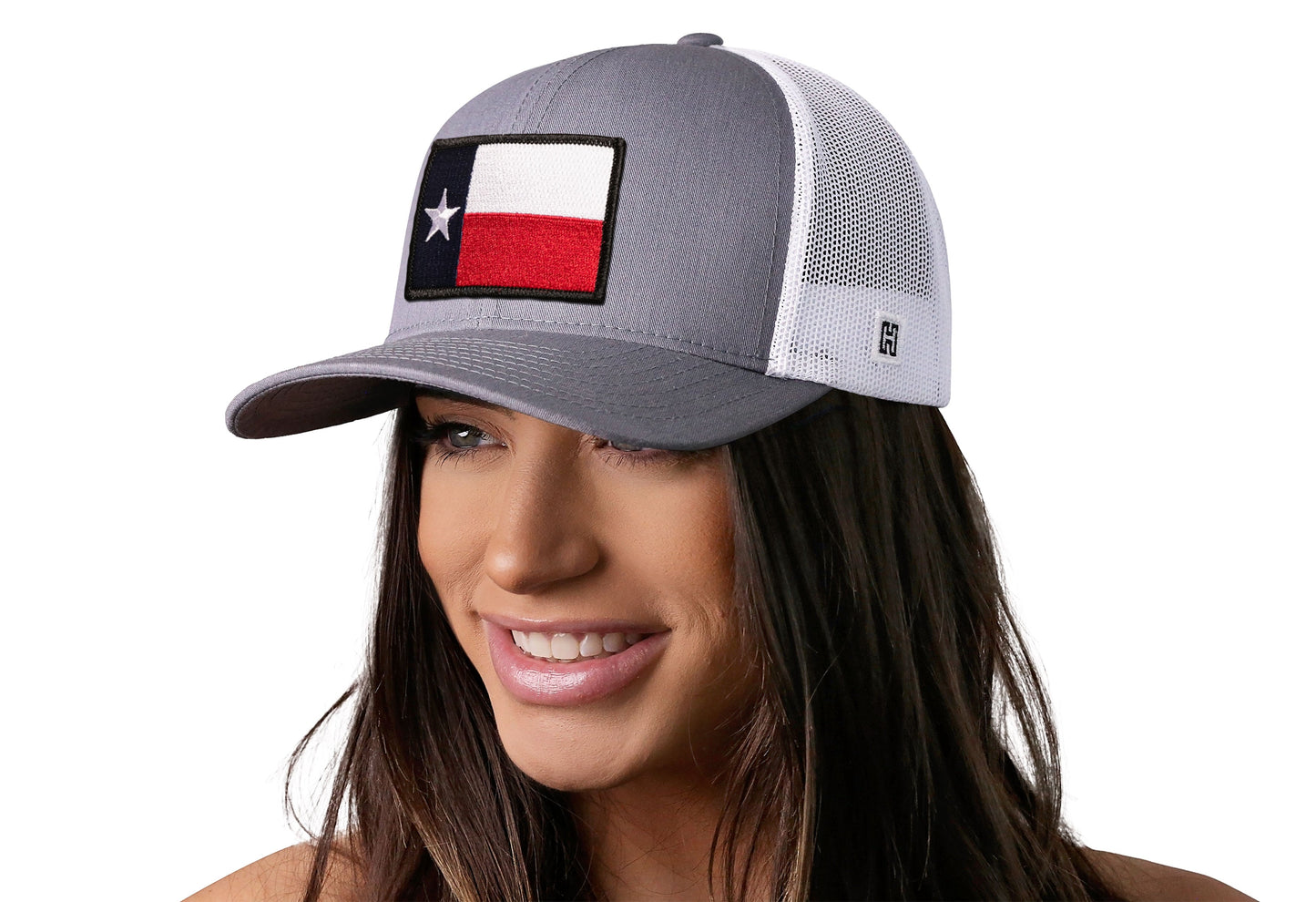 Texas Flag Trucker Hat  |  Gray-White TX Snapback