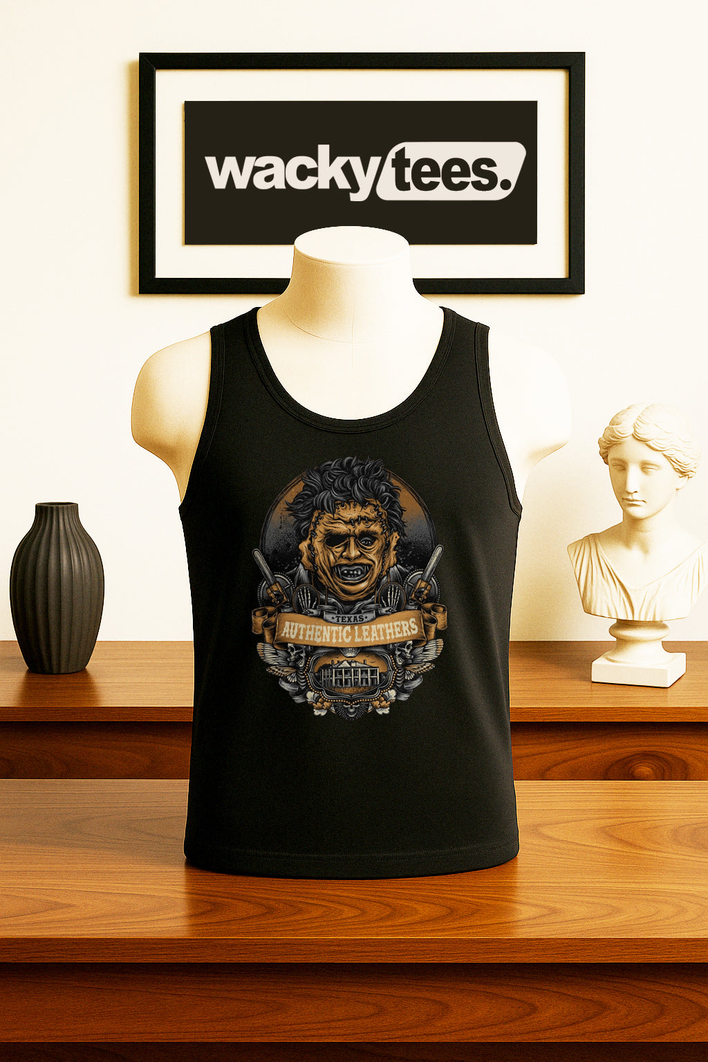 Texas Authentic Leathers Leatherface Horror Terror Halloween Graphic Tee Shirt