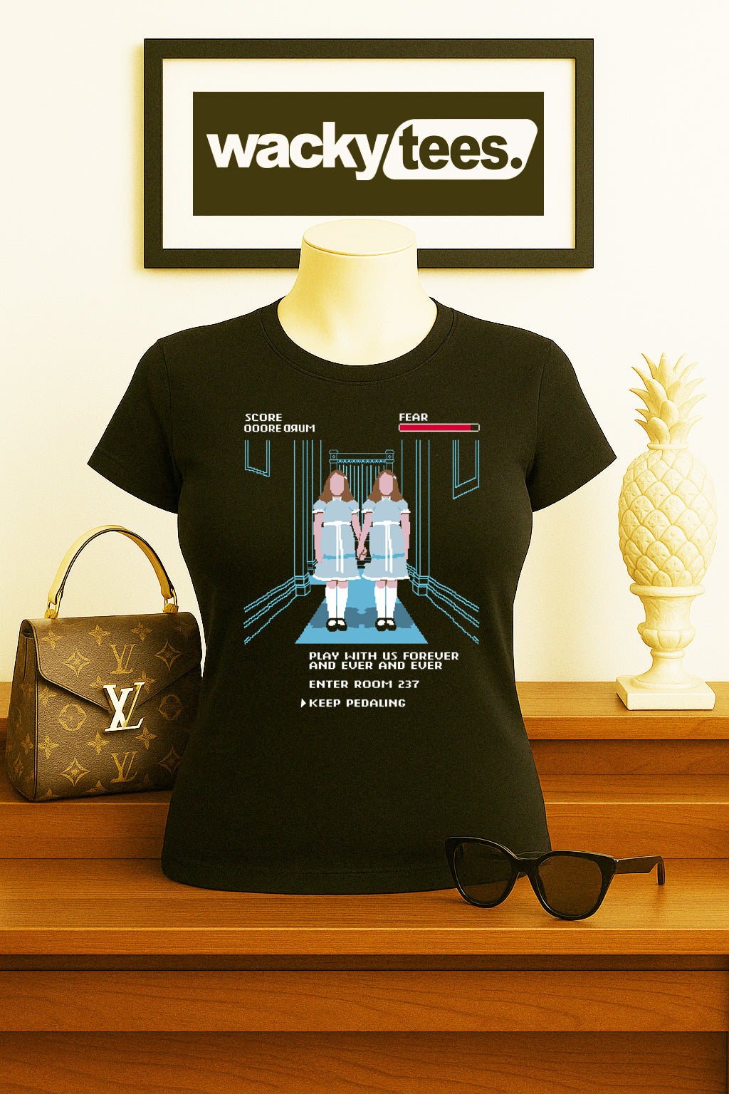 The Shining Girls Retro 8bit Style Gaming Horror Terror Halloween Graphic Tee Shirt