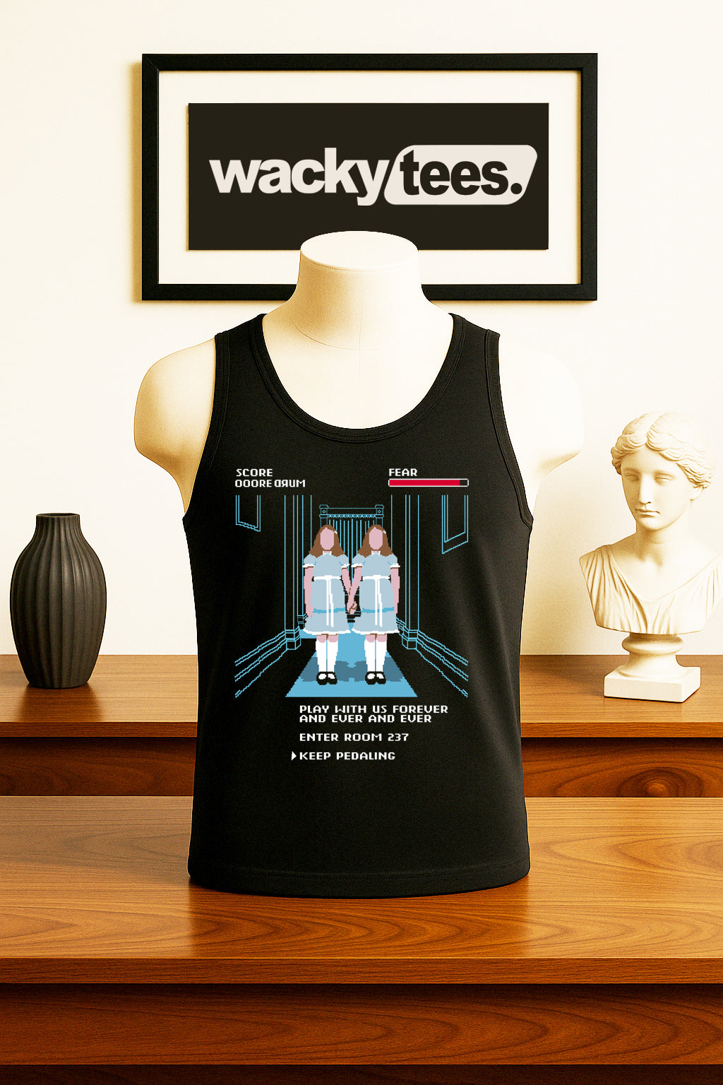 The Shining Girls Retro 8bit Style Gaming Horror Terror Halloween Graphic Tee Shirt