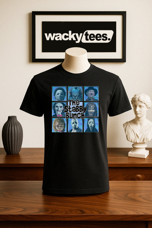 The Stabby Bunch Serial Killer Horror Terror Halloween Graphic Tee Shirt