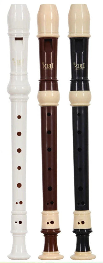 Three recorders in black, brown, and white on a green background with promotional text.