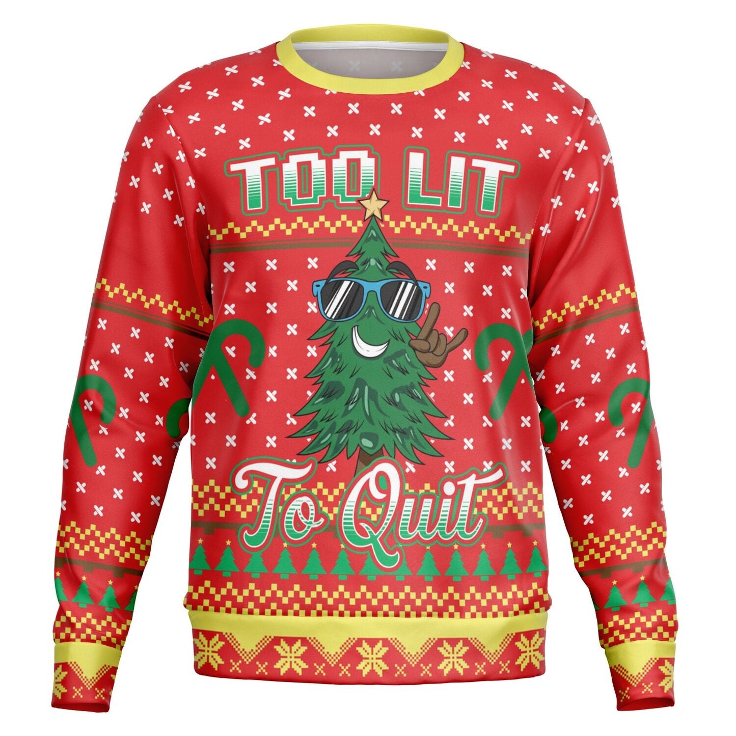 Too Lit to Quit Christmas Sweatshirt