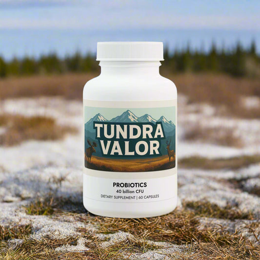 Tundra Valor probiotics bottle on a white background