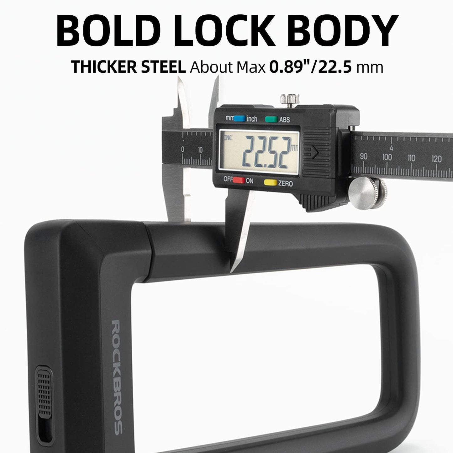 ROCKBROS Bike U Lock, Heavy Duty Anti Theft Bike U Lock with Cable Silicone Cover