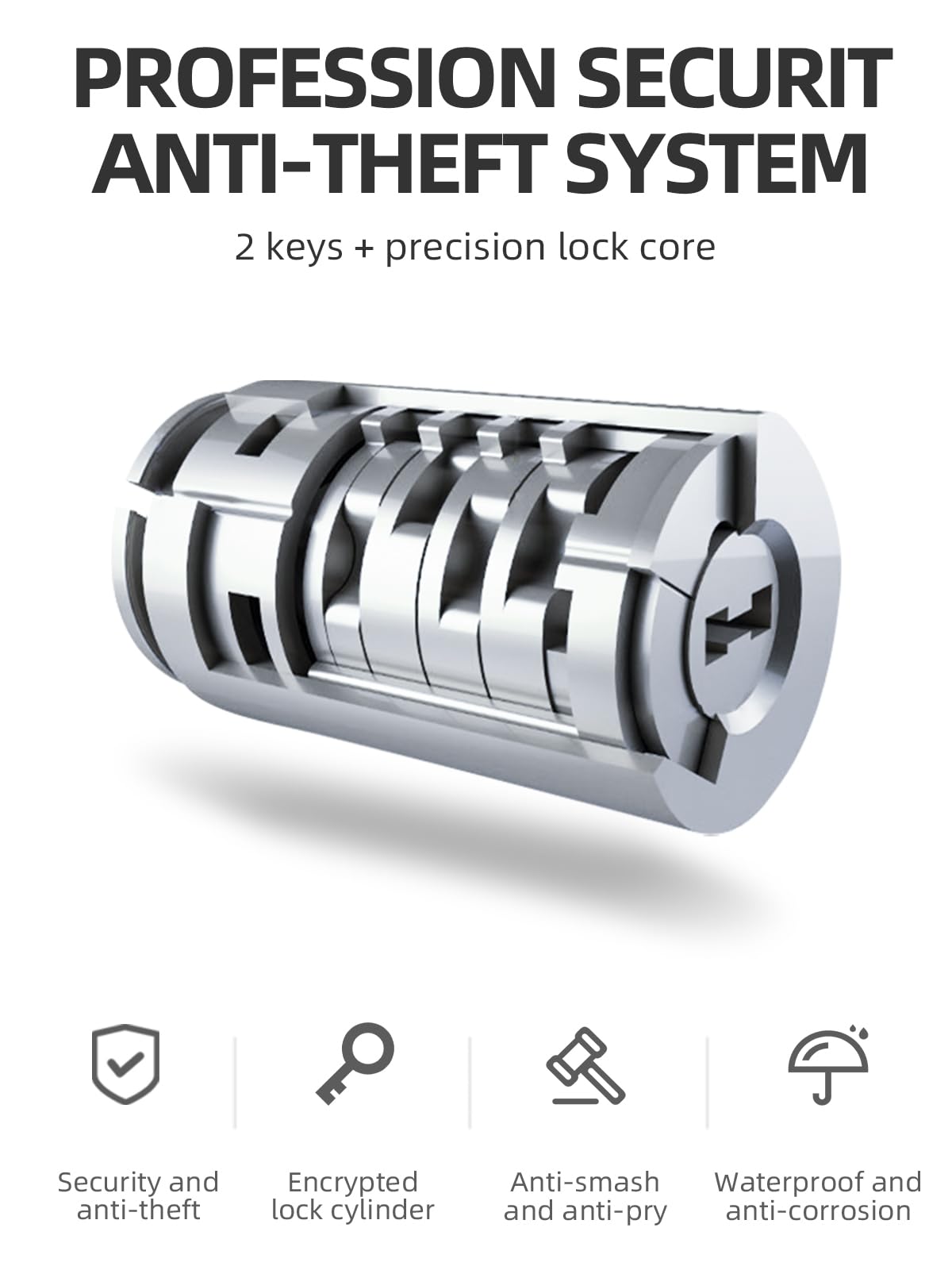 ROCKBROS Bike Lock Set Heavy Duty Bike U Lock with 4 Ft Security Steel Cable