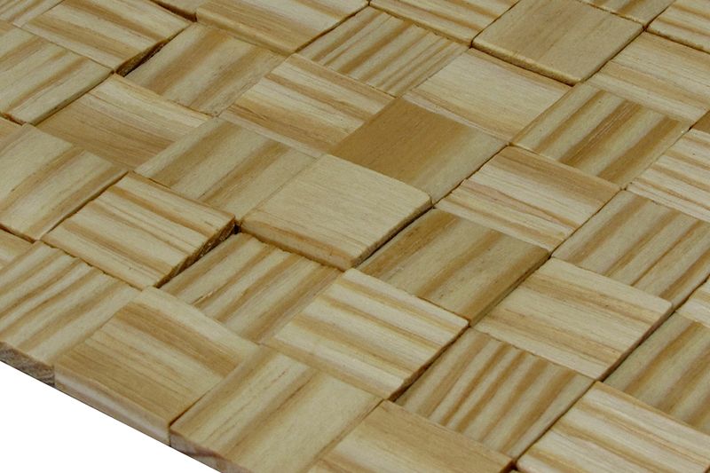 US Pine Natural Mesh-mounted Wood Mosaic Wall Tile - Livfloors Collection