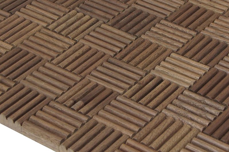 US Walnut Madlen Mesh-mounted Wood Mosaic Wall Tile - Livfloors Collection