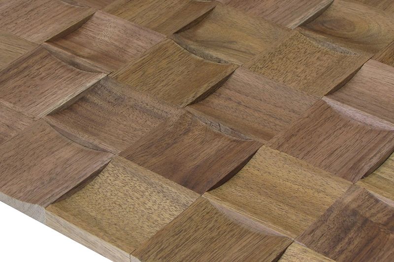 US Walnut Prolate Mesh-mounted Wood Mosaic Wall Tile - Livfloors Collection