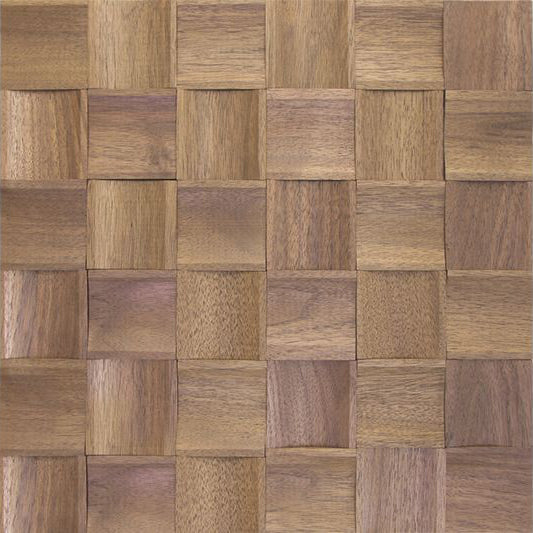 US Walnut Prolate Mesh-mounted Wood Mosaic Wall Tile - Livfloors Collection