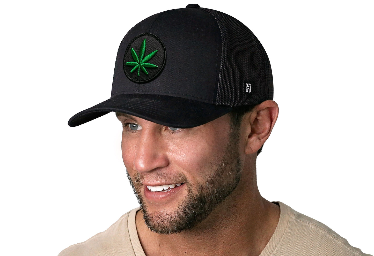 Weed Trucker Hat  |  Black Marijuana Snapback
