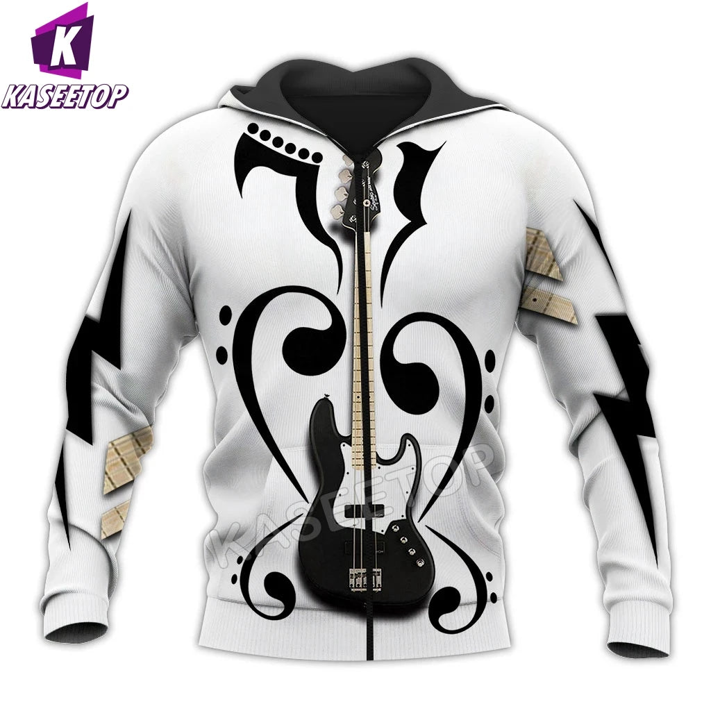 Epic 3D Printed Music Instrument Hoodie | Electric Guitar, Trumpet & Rock Band Art Sweatshirt for Men & Women | Punk, Streetwear, & Hip-Hop Style! - Premium hoodie from Lizard Vigilante - Just $62.99! Shop now at Lizard Vigilante