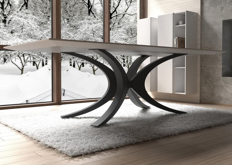Unique Shape Metal Table Base/Legs Matte Black