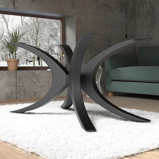 Unique Shape Metal Table Base/Legs Matte Black