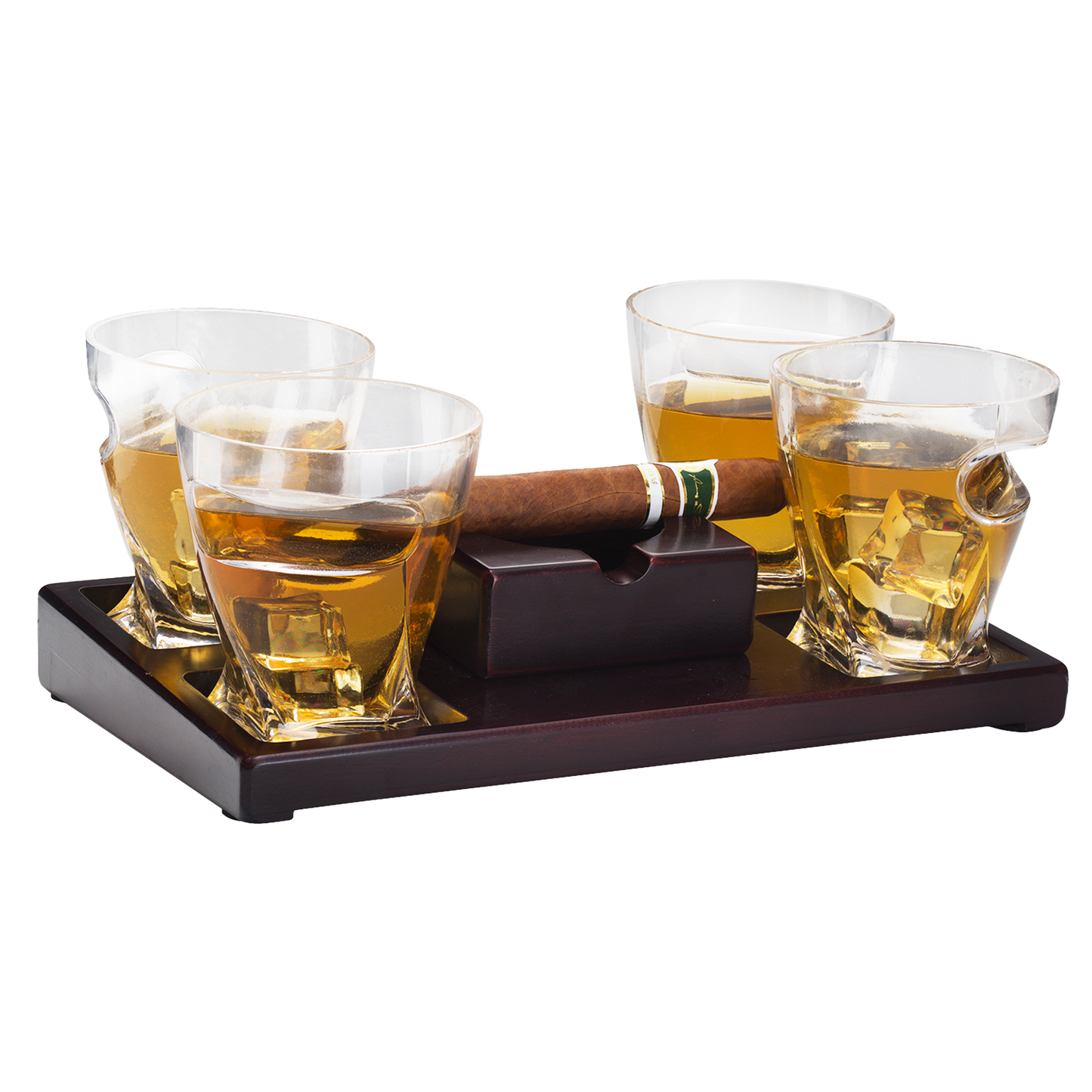 Cigar Holder Whiskey Glasses Set
