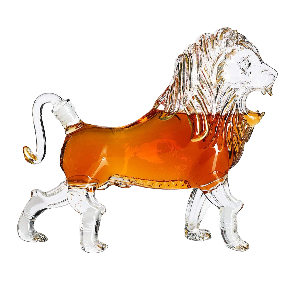 Lion Animal Whiskey and Wine Decanter The Wine Savant - Beautiful Profile of A Lion 500ml - Whiskey, Wine Scotch or Liquor Decanter