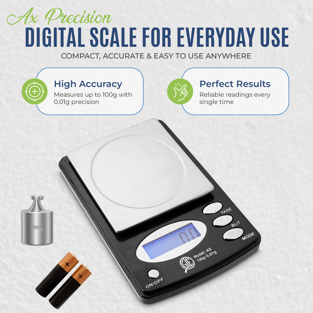 GTE 100AX Professional Digital Jewelry Scale – 6 Modes: g, oz, gn, ct, ozt, dwt - 100g × 0.01g Accuracy