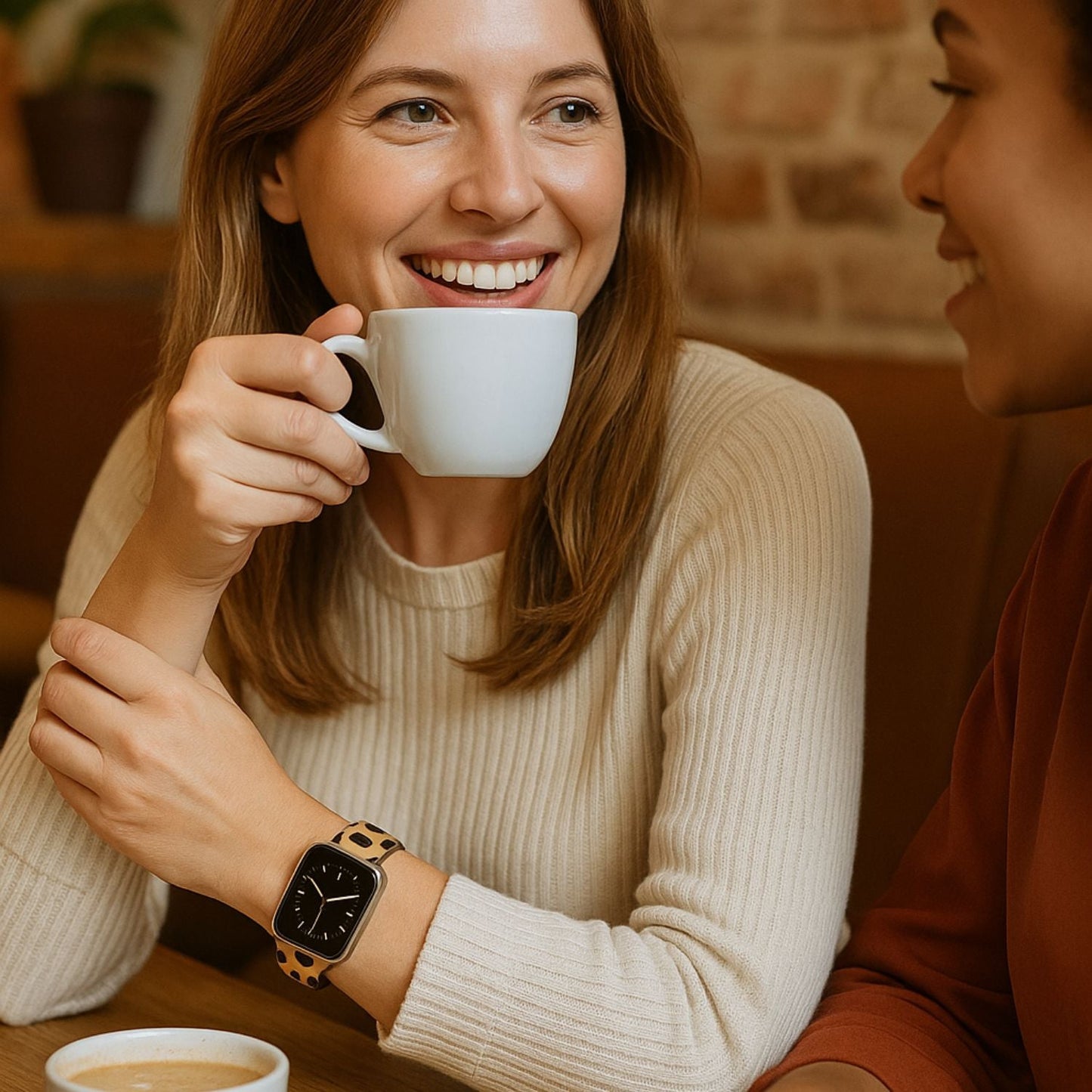 Classic Leopard Print Leather Apple Watch Band - Dallas