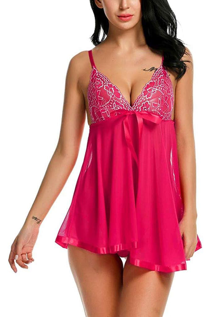 Flirty Mesh Lace Cup Babydoll