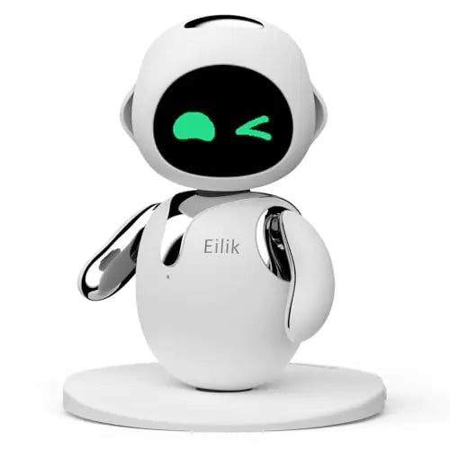 Eilik Silver - Touch Interactive Desk Companion Toys Cute Robot Pets with Abundant Emotions. Funny Animations&Mini-Games Birthday Gifts for Girls and Boys. Constantly Update(Chrome Silver Version)
