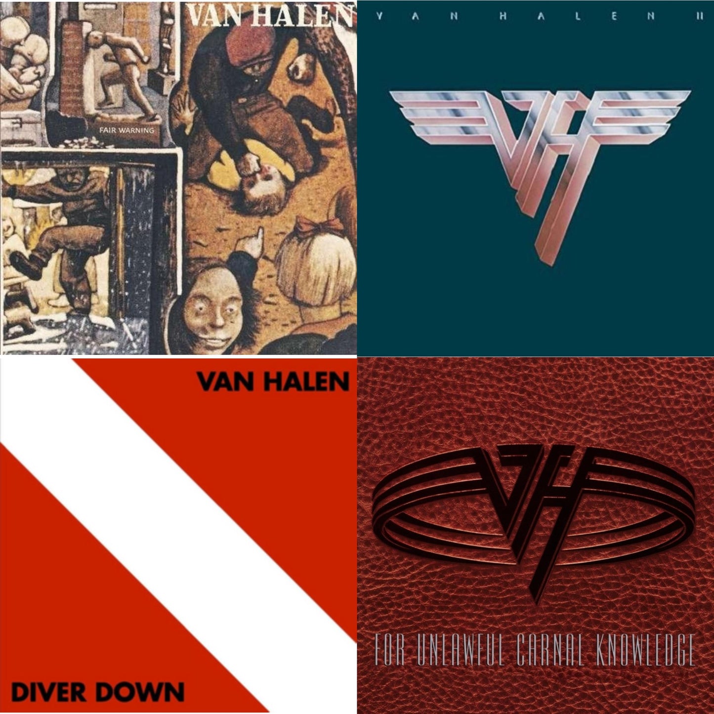 Van Halen Ii (180G/Remastered) & Fair Warning & Diver Down & For Unlawful Carnal Knowledge (2LP/Blu-Ray/2CD)