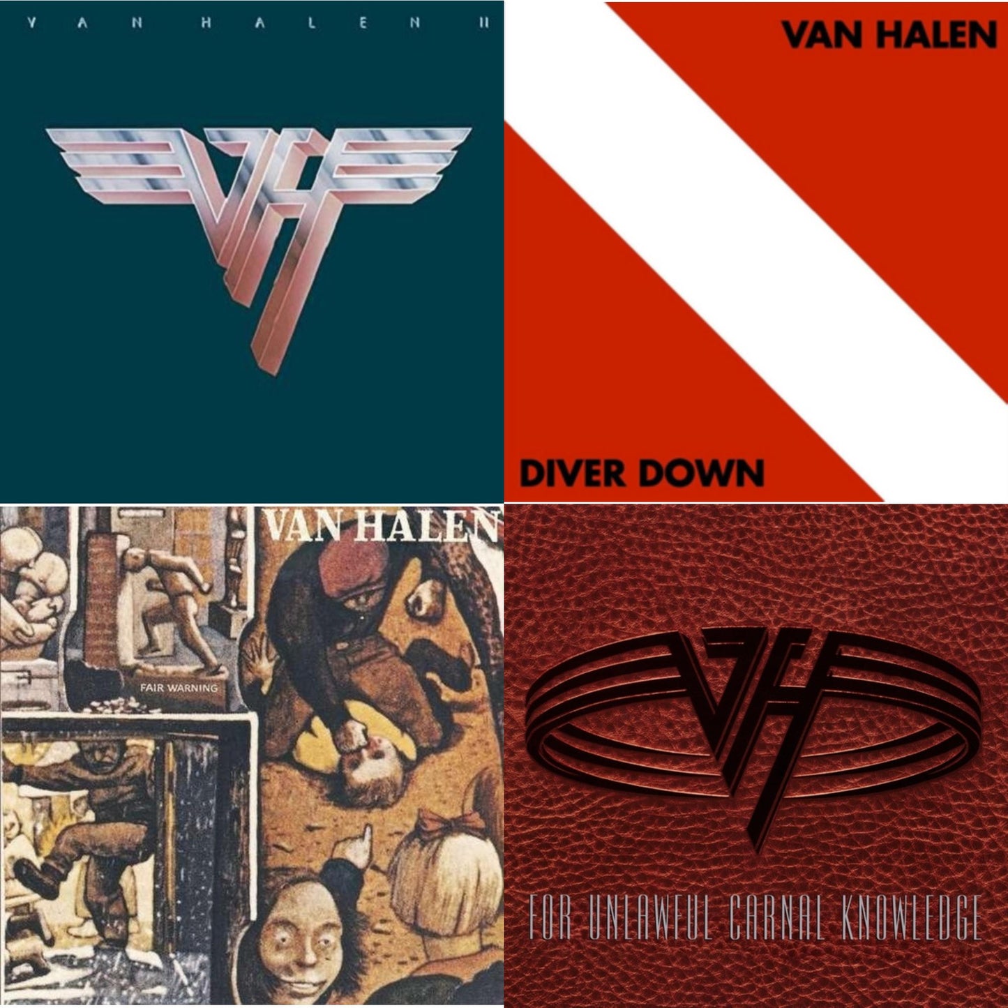 Van Halen - Van Halen Ii (180G/Remastered) & Fair Warning & Diver Down & For Unlawful Carnal Knowledge (2LP/Blu-Ray/2CD)
