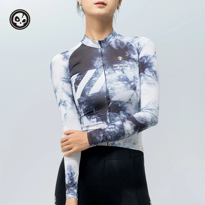 Velonuts Women Cycling Jersey  Breathable Long Sleeve Pro Team MTB/Road Jersey