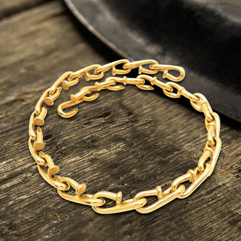 Vintage Bent Nail Stainless Steel Necklace