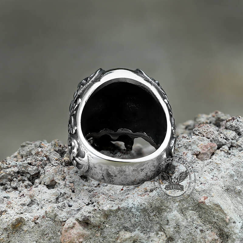 Vintage Pattern Stainless Steel Skull Ring