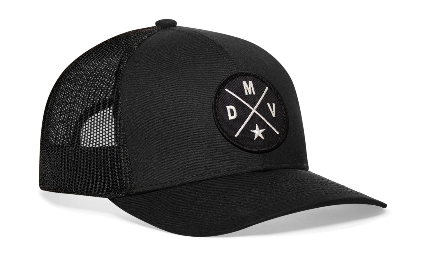 DC, Maryland, Virginia Trucker Hat  |  Black DMV Snapback