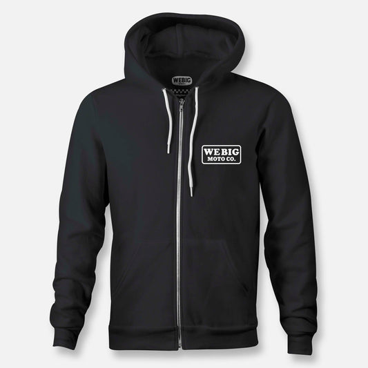 WEBIG MOTO CO ZIP HOODIE BLACK