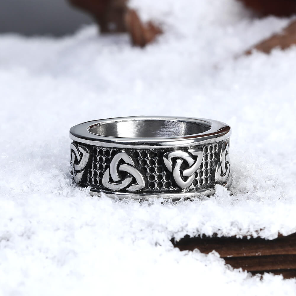 Warrior Triquetra Stainless Steel Viking Ring