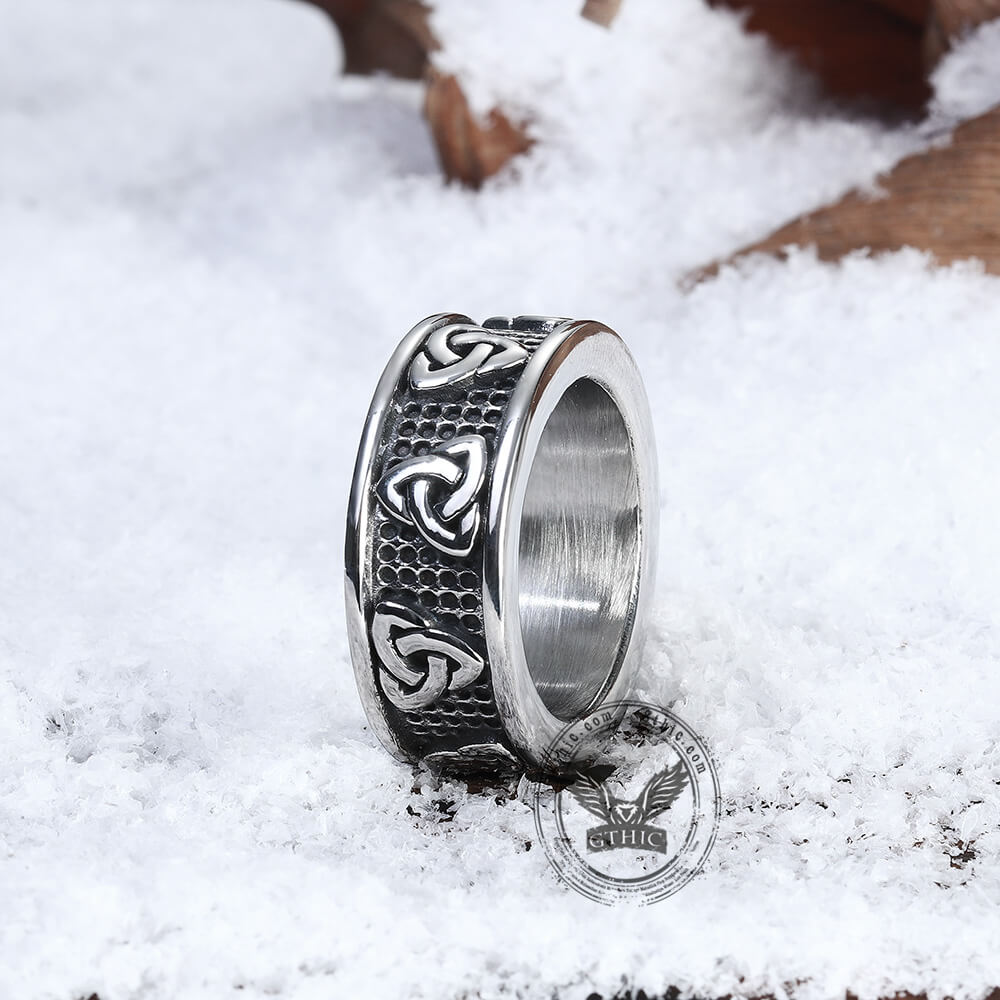 Warrior Triquetra Stainless Steel Viking Ring