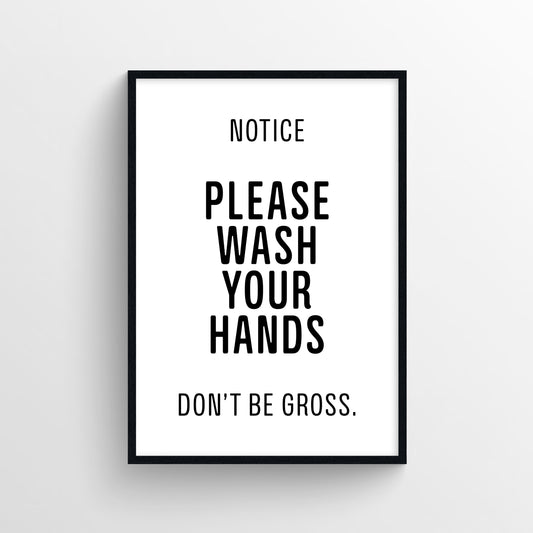 Wash Your Hands Bathroom Poster