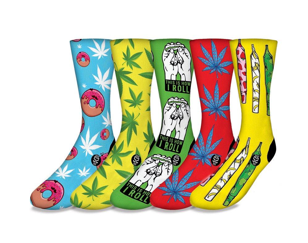 Cannabis Theme 5 Pack Weed Socks Gift Pack (Bundle) - Lizard Vigilante