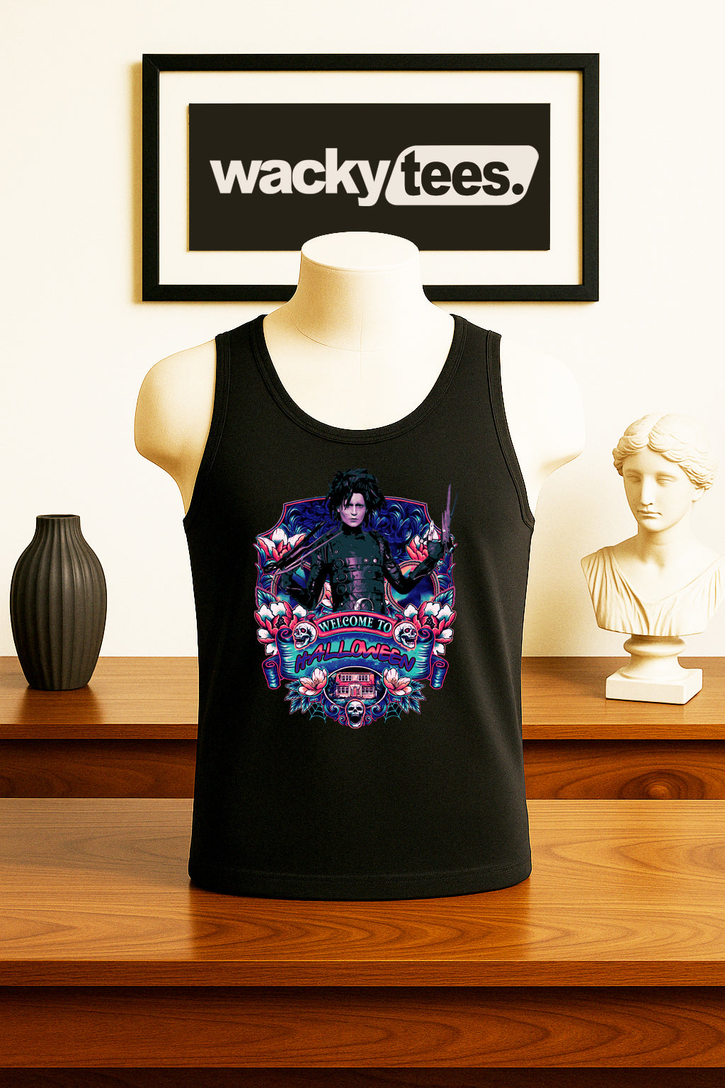 Welcome to Halloween Edward Scissorhands Horror Terror Halloween Graphic Tee Shirt