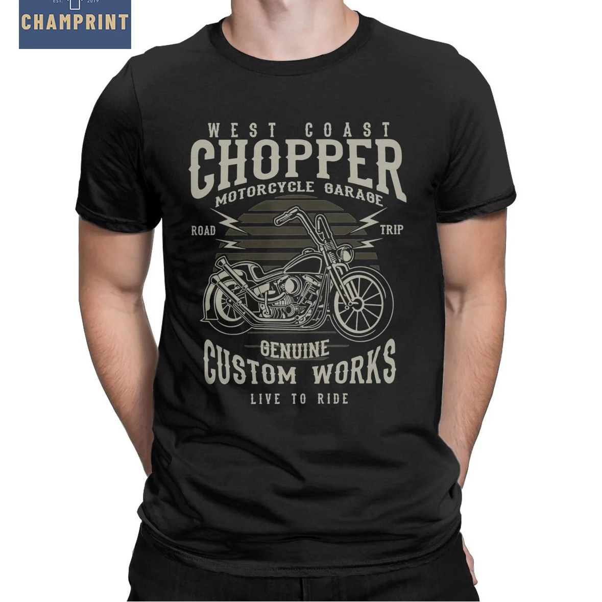 West Coast Chopper Custom Motor Motorcycle Men T-Shirt – Bold Ride and Rebel Vibes - Premium T-shirt from Lizard Vigilante - Just $23.88! Shop now at Lizard Vigilante