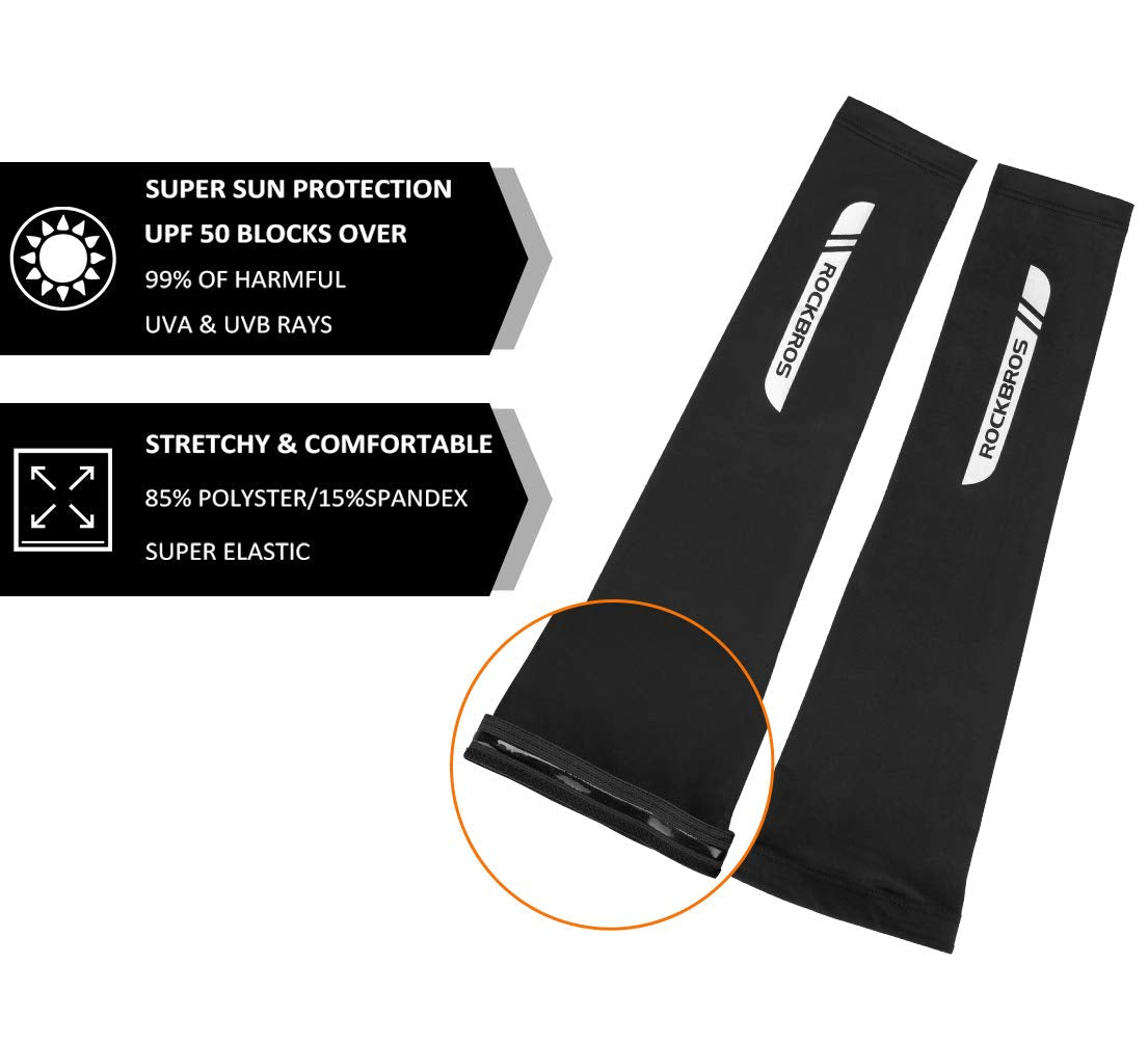 ROCKBROS Sun Protection Arm Sleeves Cooling for Running Golf Fishing Cycling