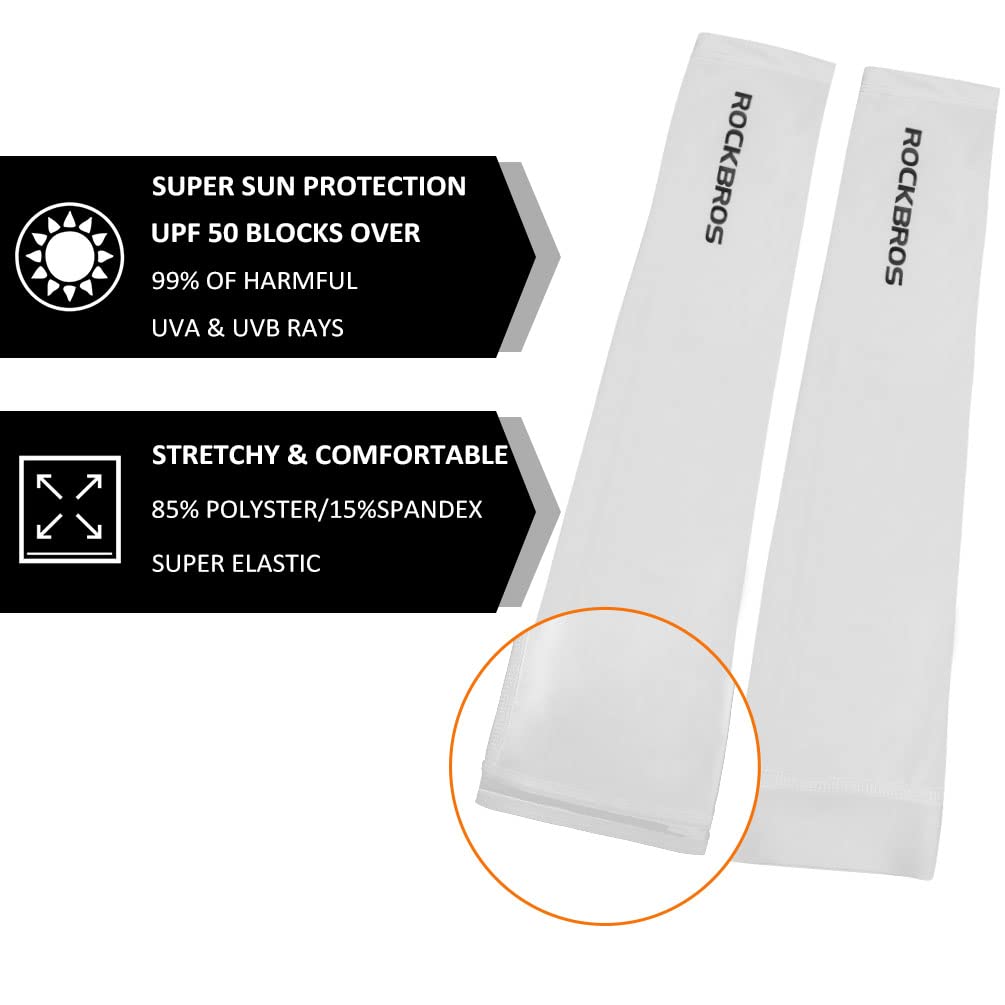 ROCKBROS Sun Protection Arm Sleeves Cooling for Running Golf Fishing Cycling