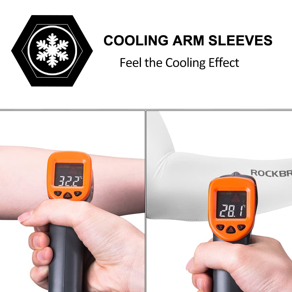 ROCKBROS Sun Protection Arm Sleeves Cooling for Running Golf Fishing Cycling