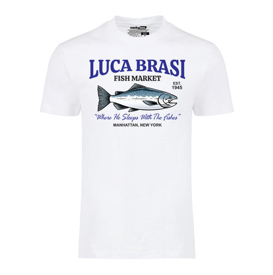 Luca Brasi Fish Market The God Father Graphic Tee Shirt