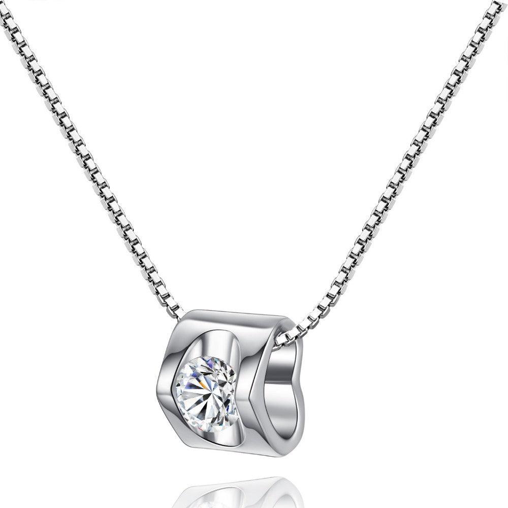 Evelyn Zirconia Heart Pendant Necklace