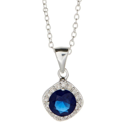 Windsor Necklace With Blue Crystal Pendant Necklace